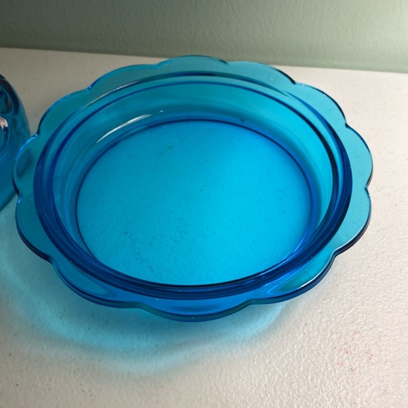 Vintage LE Smith Blue Moon and Stars Butter Dish - Picture 5 of 9